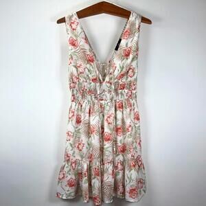 Lulus Sleeveless Floral Print Babydoll Mini Dress - L